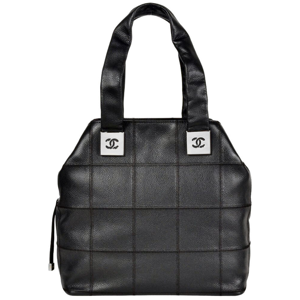 CHANEL Black Caviar Leather Logo Tote Bag - Picture 1 of 8